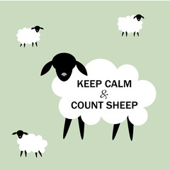 keep calm and count sheep wallpaper vector