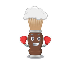 Shaving brush Caricature character design as a champion of boxing competition