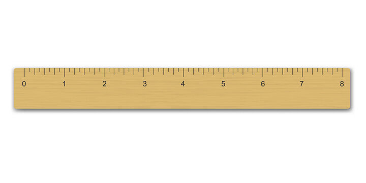 Realistic wooden measuring ruler