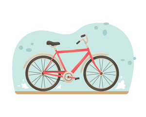 Flat vector bike in retro style. Means of transportation.