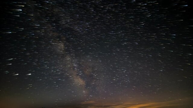 天の川　星空の動き　タイムラプス