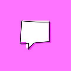 Different cartoon speech bubbles on pink background. Hand drawn shapes. Different doodle forms for your text, dialogs etc. EPS 10