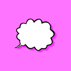 Different cartoon speech bubbles on pink background. Hand drawn shapes. Different doodle forms for your text, dialogs etc. EPS 10