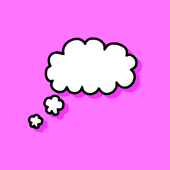 Different cartoon speech bubbles on pink background. Hand drawn shapes. Different doodle forms for your text, dialogs etc. EPS 10