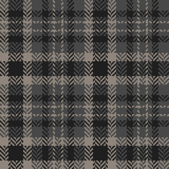 Abstract pattern vector in dark grey for textile design. Seamless herringbone tartan check plaid for dress, coat, skirt, jacket, or other modern autumn winter tweed textile print.