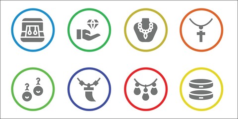 Fototapeta premium Modern Simple Set of bracelet Vector filled Icons