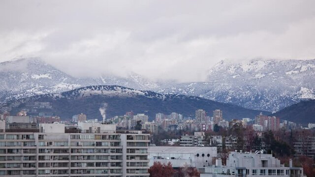 Cold day in Santiago Timelapse. Chile
