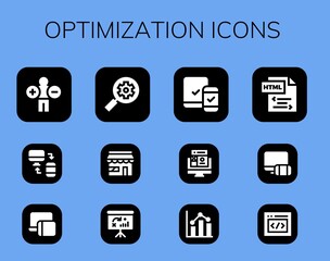 Modern Simple Set of optimization Vector filled Icons