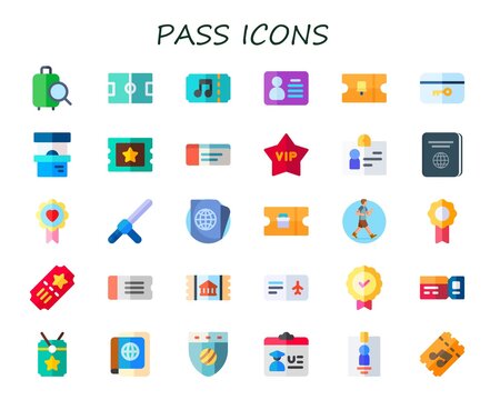 Modern Simple Set of pass Vector flat Icons