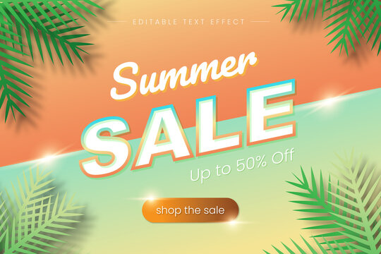 Colorful summer sale text effect
