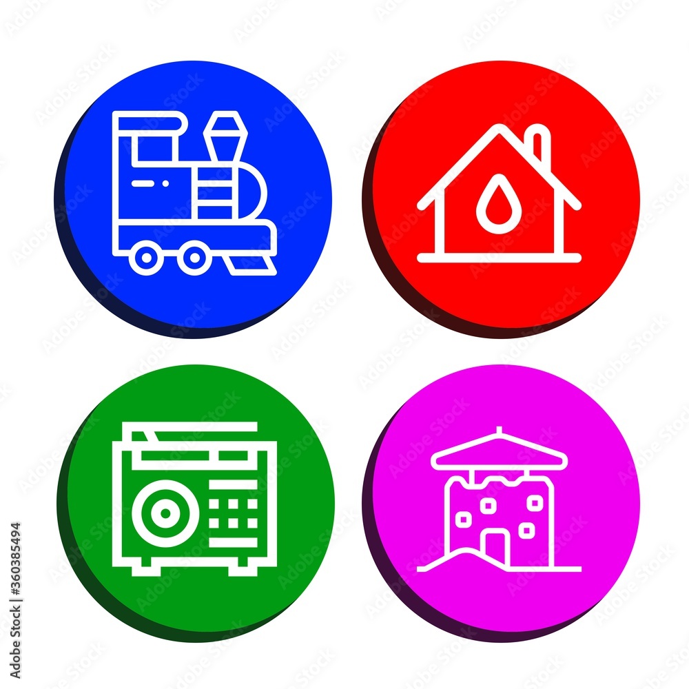 Poster set of objects icons