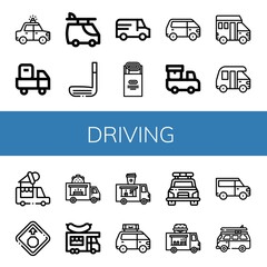 driving icon set