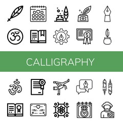 calligraphy icon set