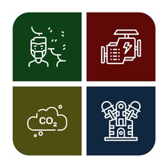 exhaust simple icons set