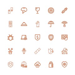 Editable 25 protect icons for web and mobile