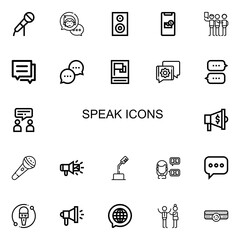 Editable 22 speak icons for web and mobile