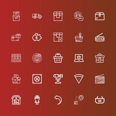 Editable 25 box icons for web and mobile