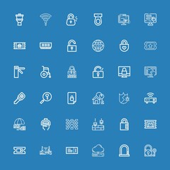 Editable 36 access icons for web and mobile