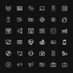 Editable 36 media icons for web and mobile
