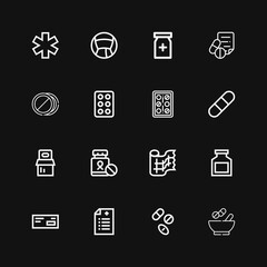 Fototapeta premium Editable 16 painkiller icons for web and mobile