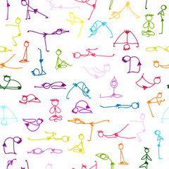 Yoga set, seamless pattern for your design