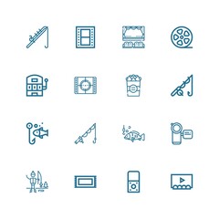 Editable 16 reel icons for web and mobile