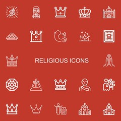 Fototapeta premium Editable 22 religious icons for web and mobile