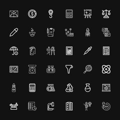 Editable 36 analysis icons for web and mobile