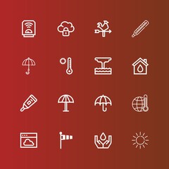 Editable 16 climate icons for web and mobile