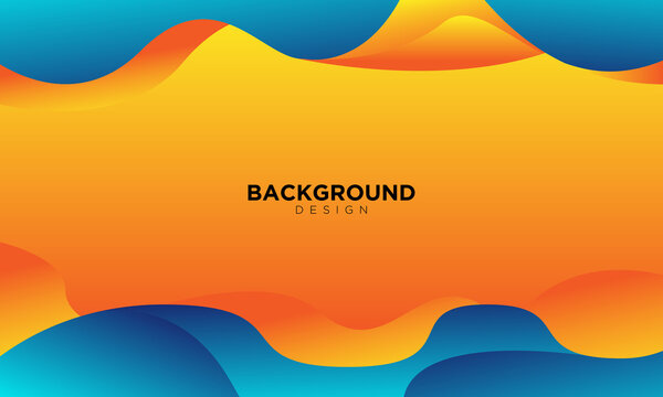 background design template, wave background in blue and yellow color © wonderfulldesign7