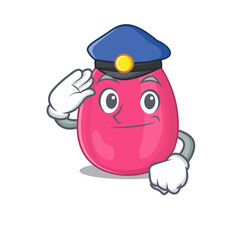 A handsome Police officer cartoon picture of makeup sponge with a blue hat