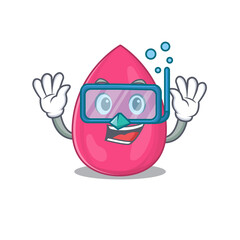 Makeup sponge mascot design swims with diving glasses