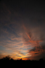 my favorite sunset, vertical, darkening