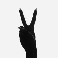 silhouette of peace sign