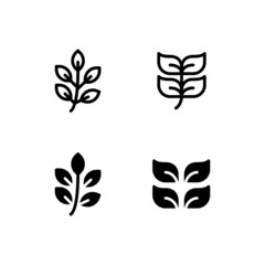 Herb Icon Logo Vector Symbol. Leaf Icon