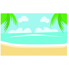 Fototapeta na wymiar summer illustration background. beach vector background.