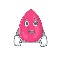 Cartoon image design makeup sponge showing worried face