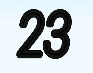  Black color Numbers set in hand drawn calligraphy style and white  background ,