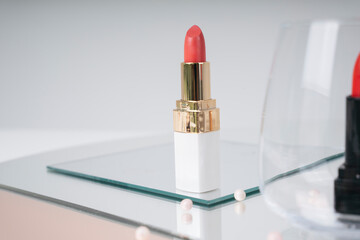 Luxury lipstick products.