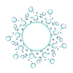 blue circle frame of bubbles