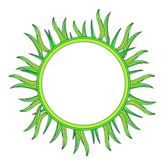 green algae circle frame developing