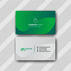business card sample with green and natural theme