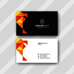 modern business card template black and orange abstract background