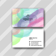 business card template with watercolor 