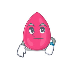 Mascot design style of makeup sponge with waiting gesture