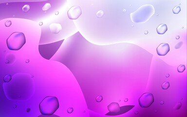 Light Purple vector pattern with liquid shapes. Shining illustration, which consist of blurred lines, circles. New composition for your brand book.