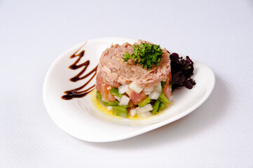 Tartar dish on a white background
