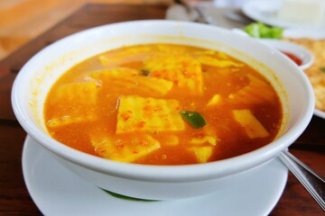 sour soup made of tamarind paste traditional Southern Thai style recipe