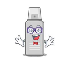 A caricature drawing of nerd shaving foam wearing weird glasses