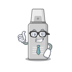 cartoon mascot style of shaving foam Businessman with glasses and tie